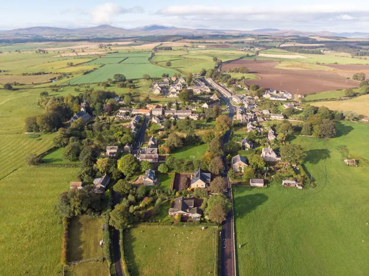 Aerial view of Chatton village
